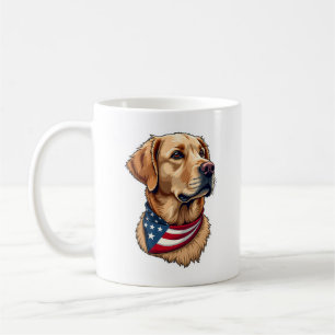 Patriotisches Golden Retriever Kopf Vintage-Shirt  Kaffeetasse