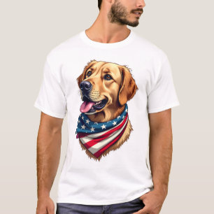 Patriotisches Golden Retriever Kopf Vintage-Shirt T-Shirt