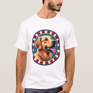 Patriotisches Golden Retriever Kreis Burst Shirt