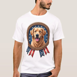 Patriotisches Golden Retriever Legacy Medaillon T- T-Shirt