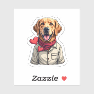 Patriotisches Golden Retriever Liebhaber Vintage-S Aufkleber