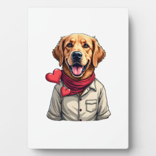 Patriotisches Golden Retriever Liebhaber Vintage-S Fotoplatte