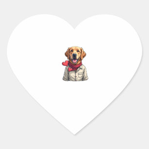 Patriotisches Golden Retriever Liebhaber Vintage-S Herz-Aufkleber