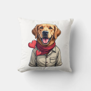 Patriotisches Golden Retriever Liebhaber Vintage-S Kissen