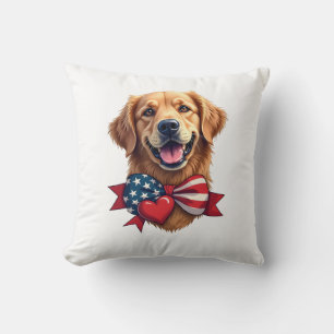 Patriotisches Golden Retriever Liebhaber Vintage-S Kissen