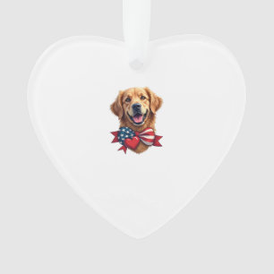 Patriotisches Golden Retriever Liebhaber Vintage-S Ornament