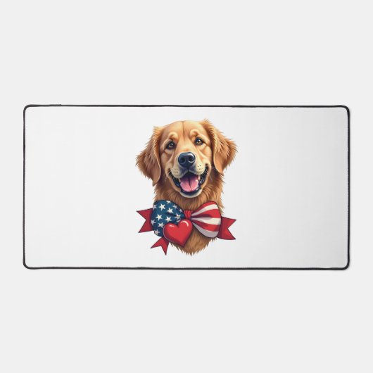 Patriotisches Golden Retriever Liebhaber Vintage-S Schreibtischunterlage (Vorderseite)