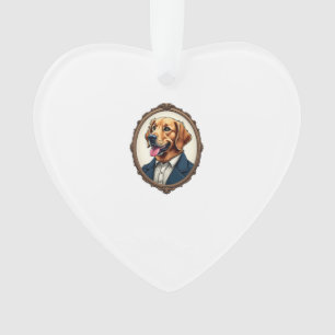 Patriotisches Golden Retriever-Porträt Vintage T-S Ornament