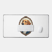 Patriotisches Golden Retriever-Porträt Vintage T-S Schreibtischunterlage (Tastatur & Maus)