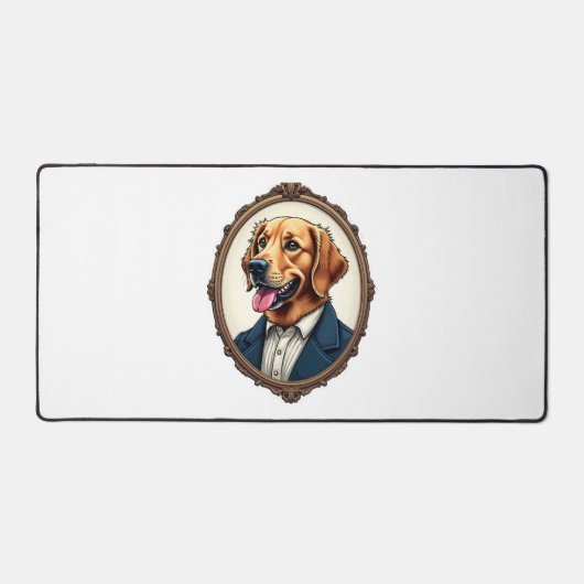 Patriotisches Golden Retriever-Porträt Vintage T-S Schreibtischunterlage (Vorderseite)