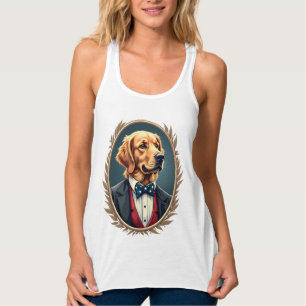 Patriotisches Golden Retriever-Porträt Vintage T-S Tank Top