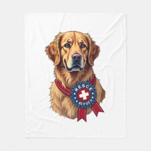 Patriotisches Golden Retriever-Rettungs Vintage-T- Fleecedecke