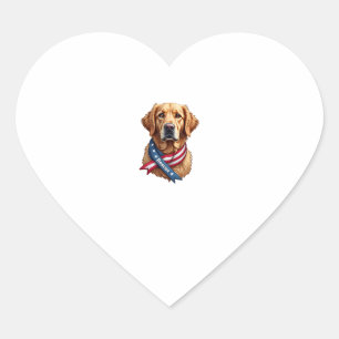 Patriotisches Golden Retriever-Rettungs Vintage T- Herz-Aufkleber