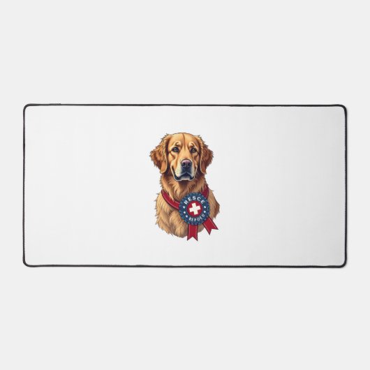 Patriotisches Golden Retriever-Rettungs Vintage-T- Schreibtischunterlage (Vorderseite)