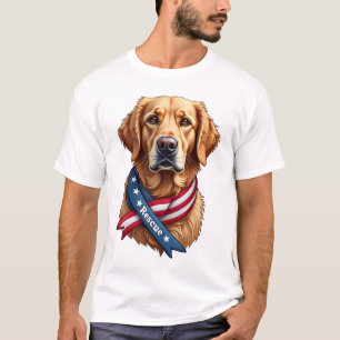 Patriotisches Golden Retriever-Rettungs Vintage T- T-Shirt