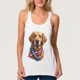 Patriotisches Golden Retriever-Rettungs Vintage-T- Tank Top