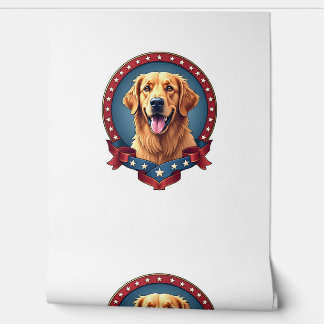 Patriotisches Golden Retriever-Tribut-Wappen-T-Shi Tapete