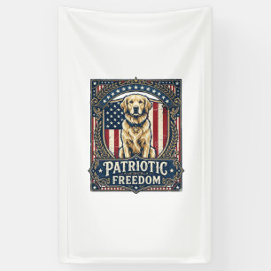 Patriotisches Golden Retriever Vektorgrafik T-Shir Banner
