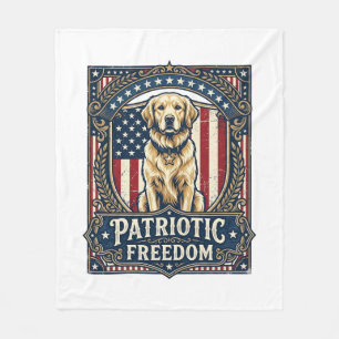 Patriotisches Golden Retriever Vektorgrafik T-Shir Fleecedecke