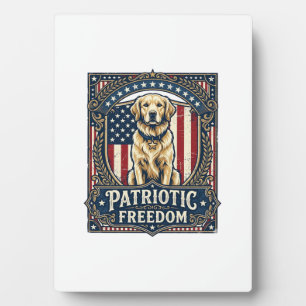 Patriotisches Golden Retriever Vektorgrafik T-Shir Fotoplatte