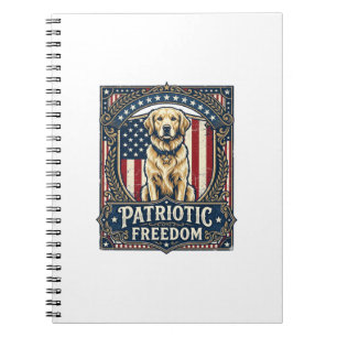 Patriotisches Golden Retriever Vektorgrafik T-Shir Notizblock