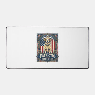 Patriotisches Golden Retriever Vektorgrafik T-Shir Schreibtischunterlage
