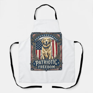 Patriotisches Golden Retriever Vektorgrafik T-Shir Schürze