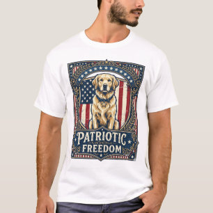 Patriotisches Golden Retriever Vektorgrafik T-Shir T-Shirt