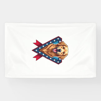 Patriotisches Golden Retriever Victory Ribbon T-Sh Banner
