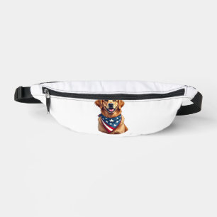 Patriotisches Golden Retriever Vintage Gravur Shir Bauchtasche