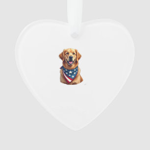 Patriotisches Golden Retriever Vintage Gravur Shir Ornament