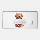 Patriotisches Golden Retriever Vintage-Gravur-Shir Schreibtischunterlage (Tastatur & Maus)