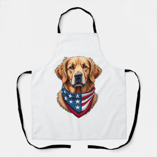 Patriotisches Golden Retriever Vintage Gravur Shir Schürze