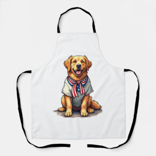 Patriotisches Goldenes Hund Vintage Gravur Shirt 2 Schürze