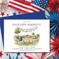 Patriotisches Grillfest im Garten