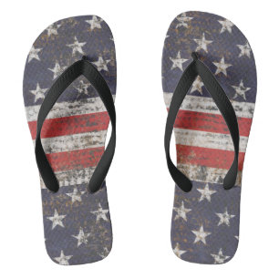 Patriotisches Grunge US Flagge Pattern Badesandalen