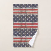 Patriotisches Grunge US Flagge Pattern Badhandtuch Set (Handtuch)