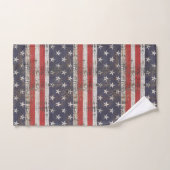 Patriotisches Grunge US Flagge Pattern Badhandtuch Set (Handtuch)