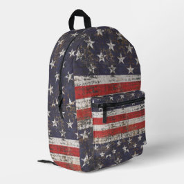 Patriotisches Grunge US Flagge Pattern Bedruckter Rucksack