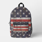 Patriotisches Grunge US Flagge Pattern Bedruckter Rucksack (Vorderseite)