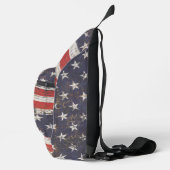 Patriotisches Grunge US Flagge Pattern Crossbody Bag (Rechts)