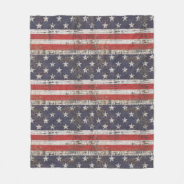 Patriotisches Grunge US Flagge Pattern Fleecedecke
