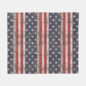Patriotisches Grunge US Flagge Pattern Fleecedecke (Vorderseite (Horizontal))