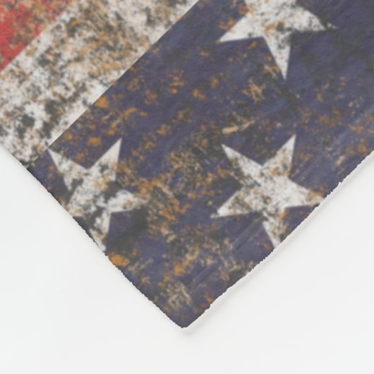 Patriotisches Grunge US Flagge Pattern Fleecedecke (Ecke)
