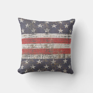 Patriotisches Grunge US Flagge Pattern Kissen