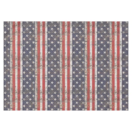Patriotisches Grunge US Flagge Pattern Tischdecke (Vorderseite (Horizontal))