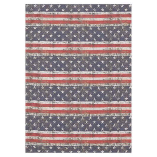 Patriotisches Grunge US Flagge Pattern Tischdecke (Vorderseite)