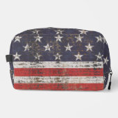 Patriotisches Grunge US Flagge Pattern Waschbeutel (Vorderseite)