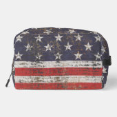 Patriotisches Grunge US Flagge Pattern Waschbeutel (Rückseite)
