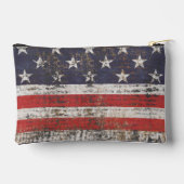Patriotisches Grunge US Flagge Pattern Zubehörtasche (Rückseite)